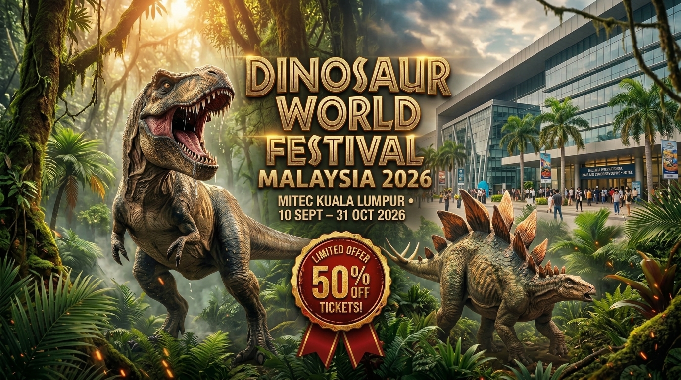 DINOSAUR WORLD FESTIVAL MALAYSIA 2026 (Open Daily: 10 September – 31 October 2026)